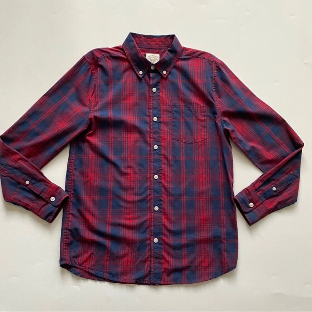 True Craft Boy Plaid Long Sleeve Button Down Casual Shirt